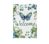 Felice San Patrizio Cartoon Clover Farfalla all'aperto cantiere bandiere chritmas banner per la decorazione esterna 28x40 doppia faccia