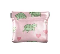 Felice San Valentino Cartone Animato Tartaruga Rosa di Modo Delle Donne Piccola Borsa Della Moneta di Cuoio Impermeabile Borse Cosmetiche per la Borsa per gli Uomini Donne Viaggi para Muj