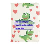 Felice San Valentino Cartoon Dino personalizzare In Pelle Passaporto Titolare Copertura Documenti di Viaggio Organizzatore Protector Documenti Organizer Titolare Accessori Impermeabile, Buon giorno di