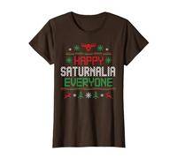 Felice Saturnalia Tutti Brutta Tshirt Felicità all'albero Maglietta, Donna, Marrone, XXL