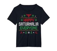 Felice Saturnalia Tutti Brutta Tshirt Felicità all'albero Maglietta, Donna Plus-Size, Nero, 5X