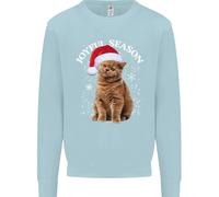 Felice Stagione Natale Divertente Gatto Xmas Bambini Felpa
