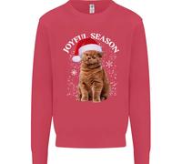 Felice Stagione Natale Divertente Gatto Xmas Bambini Felpa