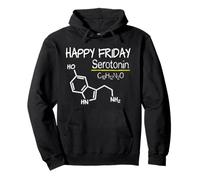 Felice Venerdì Serotonina Molecola Divertente Chimica Scienza Felpa con Cappuccio