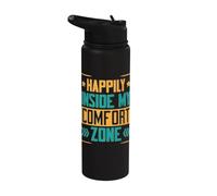 Felicemente dentro la mia Comfort Zone Introvert Stainless Steel Insulated Water Bottle