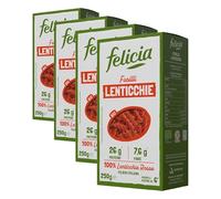 FELICIA BIO PASTA SECCA CON FARINA DI LENTICCHIE ROSSE BIO 250 GR, TAGLIO FUSILLI (Confezione da 4)