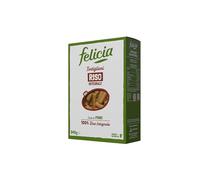 Felicia, Tortiglioni di Riso Integrale, Pasta Ricca di Fibre e di Proteine e Nutrienti Utili al Buon Funzionamento dell'Organismo, Bio, Vegan, Confezione da 340 g