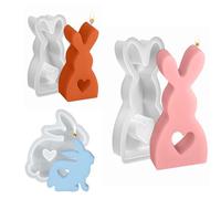 Feliciay 3 Pezzi Stampi in Silicone Coniglio di Pasqua Stampi di Fusione, Candele Stampi in Silicone per Pasqua, Stampi in Silicone per la Fusione, Stampi in Silicone Stampi di Fusione