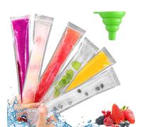 Feliciay 51 sacchetti popsicle per popsicle, sacchetti per gelati senza BPA, bastoncini per dieta liquida fai da te, con un imbuto, per snack sani, succhi di frutta, frullati, yogurt