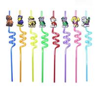 Feliciay 8 cannucce riutilizzabili per bambini, cannucce colorate in plastica per feste di compleanno dei bambini, per feste di compleanno dei bambini, accessori per feste