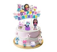 Feliciay Set di 9 mini statuette, decorazioni per torte, decorazioni per feste di compleanno per bambini, muffin, mini statuette per torte, decorazioni per torte di compleanno, per ragazzi e ragazze