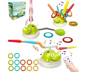 Felicify 3 in 1 Giochi da Esterno, Giochi da Giardino con Lancio Anelli, Razzo Spaziale Giocattolo e Saltare la Corda, Gioco Famiglia per Interno e Esterno
