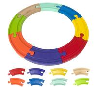 Felicify Binari Trenino di Legno, 8 Pezzi Pista Treno Legno, Binari Treno Legno, Accessori per Treni in Legno, Compatibile con Tutti i Tipi di Treni, Accessori per Ragazze e Ragazzi