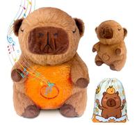 Felicify Capybara Che Respira, 25cm Capybara Pupazzo Che Respira con Luci Musicali e Respirazione Ritmic, Peluche Capibara Calmante, Giocattoli Antistress per Neonato e Bambini
