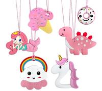 Felicify Collana da masticare, 6PCS Collana per Masticare, Giocattoli da Masticare in Silicone, Ciondolo per Masticare, Sensoriale Teether, per Bambini Adulti con ADHD Autismo Dentizione (D)