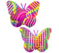 Felicify Sensory Activity Board, Tavola da Attività Sensoriale in Silicone, Tavola Sensoriale con 11 Corde, Bifacciale Fidget Toys, Giochi Sensoriali per Autismo ADHD (B-Farfalla)