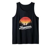 Felicità Divertente Che corre Attraverso Il Tramonto retrò Canotta