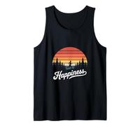 Felicità Divertente Che corre Attraverso Il Tramonto retrò Canotta