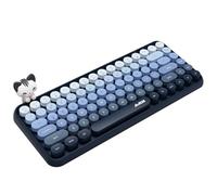 FELiCON 308i Wireless Keyboard Cute Retrò, Tastiera per Computer Silenziosa Bluetooth con Rotondi Punk Compatti 84 Tasti, Texture Opaca- Blu