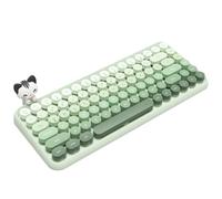 FELiCON 308i Wireless Keyboard Cute Retrò, Tastiera per Computer Silenziosa Bluetooth con Rotondi Punk Compatti 84 Tasti, Texture Opaca- Verde