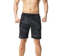 FELiCON Pantaloncini da Corsa ad Asciugatura Rapida, con Tasche con Cerniera, Leggeri e Leggeri, Nero Grigio, S