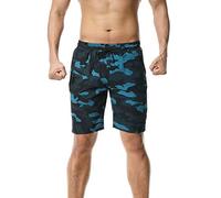 FELiCON Pantaloncini da Corsa ad Asciugatura Rapida, con Tasche con Cerniera, Leggeri e Leggeri, Nero Verde, M