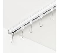 FELIDESIGN Binario per tenda da soffitto, binario per tende da soffitto, per divisorio, montaggio a soffitto, set con ganci a rullo (bianco, 1,8 m - 2,7 m)