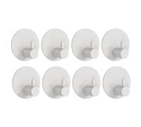 Feligio Ganci Autoadesivi Bianchi Opachi 8 Pezzi, Ganci Senza Foratura Autoadesivi, Ganci Autoadesivi in Acciaio Inox Impermeabili, Ganci per Asciugamani per Cucina, Bagno e Camera da Letto, Rotondi