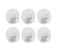 Feligio Ganci autoadesivi resistenti, ganci adesivi per appendere asciugamani, cappotti e chiavi, ganci da porta per bagno e cucina, bianchi, confezione da 6