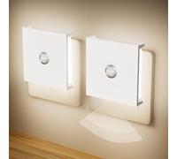 Feliigo Luce Notturna Bambini, 2PCS Luci Notturne, Dimmerabile Luce Notturna da Presa, Lucina Notte Bambini Sensore Movimento con Funzione Memoria, 4000K Neutro Bianco Luci Notturne da Presa