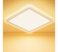 Feliigo Plafoniera LED Soffitto 18W, 3000K Ultra Sottile Lampada da Soffitto Quadrata, 1600LM Plafoniera Bagno IP44 Impermeabile Ø22CM Lampadario LED per Camera da Letto, Cucina, Soggiorno, Balcone