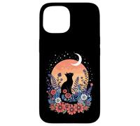 Feline Bloom Tail Moonlight Garden Kitten Paw Custodia per iPhone 15