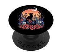 Feline Bloom Tail Moonlight Garden Kitten Paw PopSockets PopGrip Adesivo