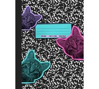 Feline Cute Cat Marble Composition Notebook - Wide Ruled, 100 Pages, 7.5 x 9.75 in - Retro Pop Art Kitty Journal for School, Writing, or Note Taking: ... for Students, Teen Girls, and Cat Lovers