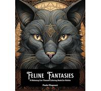 Feline Fantasies: A Relaxing Cat-Themed Coloring Book for Adults