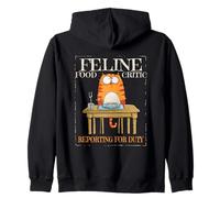 Feline Food Critic Reporting for Duty Felpa con Cappuccio