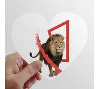 Feline Leone Box Ferocio Heart Vinyl Sticker Luggage Graffiti Decal