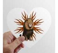 Feline Lions Fiamme feroci Heart Vinyl Sticker Luggage Graffiti Decal