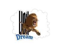 Feline Lions Leap Ferocious Adesivi Citazione Sogno Decalcomanie in Vinile