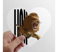 Feline Lions Leap Ferocious Heart Vinyl Sticker Luggage Graffiti Decal