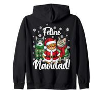 Feline Navidad Funny Cat Merry Christmas Brutto Natale Felpa con Cappuccio