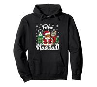 Feline Navidad Funny Cat Merry Christmas Brutto Natale Felpa con Cappuccio