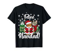 Feline Navidad Funny Cat Merry Christmas Brutto Natale Maglietta