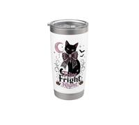 Feline Paura Notte Gatto Nero Coquette Halloween Bicchiere termico in acciaio inox doppia parete
