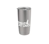 Feline Paw Fun con scritta "Proud Cat Uncle" Bicchiere termico in acciaio inox doppia parete