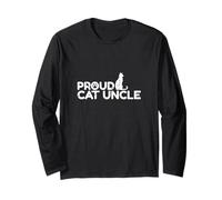 Feline Paw Fun con Scritta Proud Cat Uncle Maglia a Manica