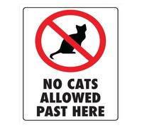 Feline Restriction Area Do Not Enter Sign 12x8 Inch