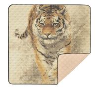 Feline Stepping Forward, grande tappetino da gioco antiscivolo per bambini, per interni ed esterni, resistente all'acqua, per la stanza dei giochi, per neonati, neonati, neonati, bambini, 127 x 127 cm