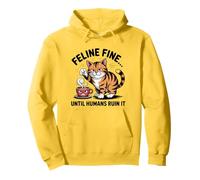Felino Amante dei Gatti va Bene Fino a Quando Gli Umani Non Lo rovinano. Felpa con Cappuccio
