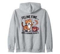 Felino Amante dei Gatti va Bene Fino a Quando Gli Umani Non Lo rovinano. Felpa con Cappuccio